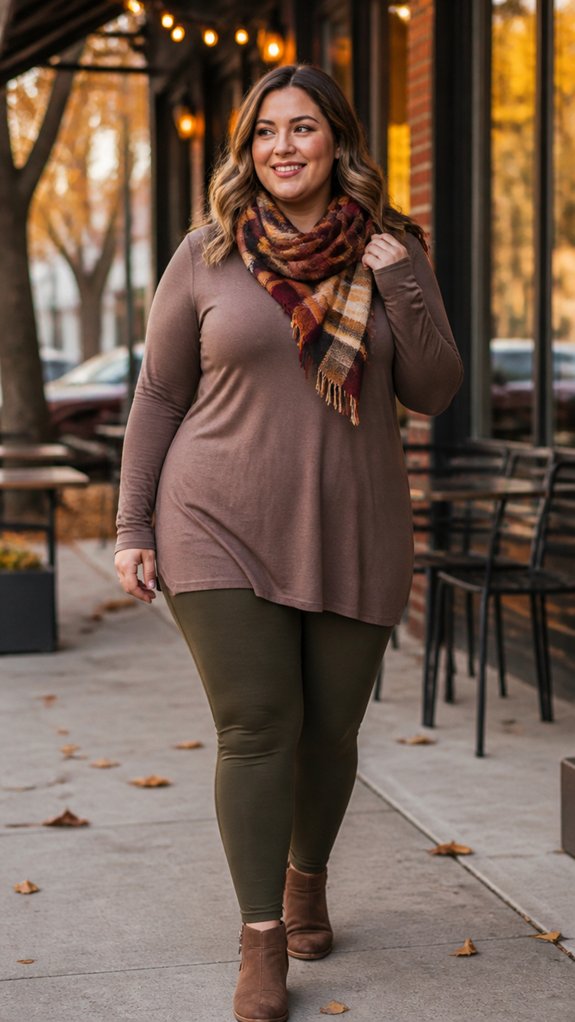 ankle boots statement scarf elegance
