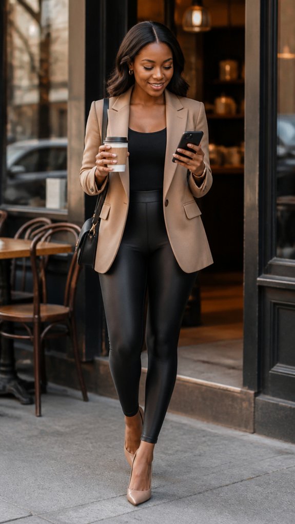 blazer heels sleek confidence