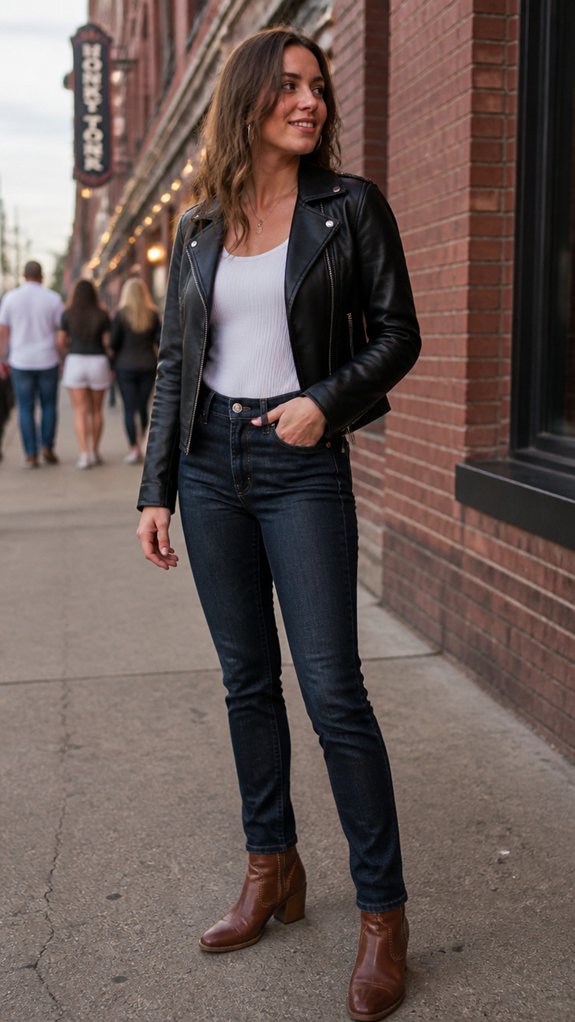 bold leather concert ready outfit