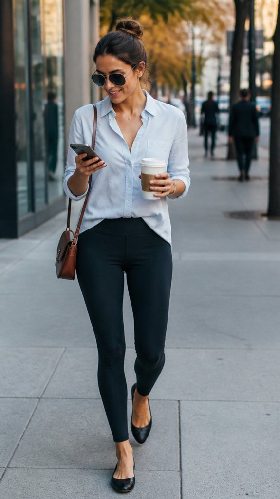 button down layered tucked patterned flats