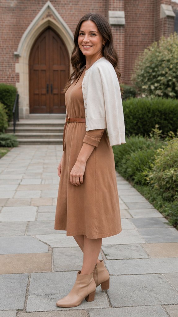 calm neutral modest churchwear
