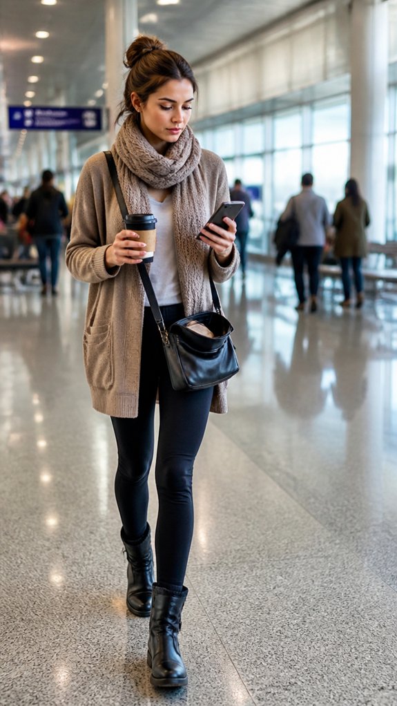 chunky boots tucked leggings