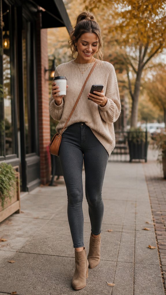 chunky knit belted sweaters