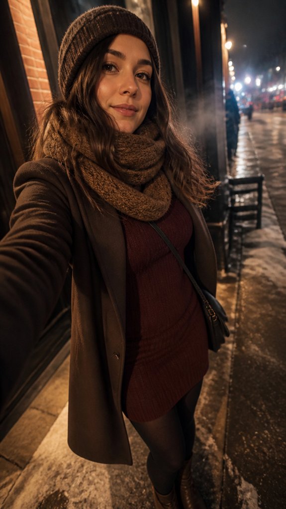 chunky knit sweater dress ensemble