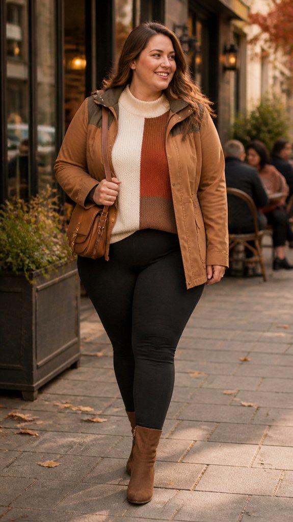 color block tops with boots