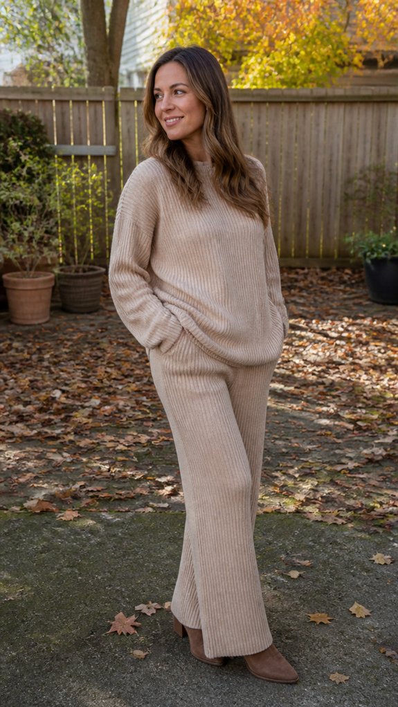 cozy coordinated knit outfit