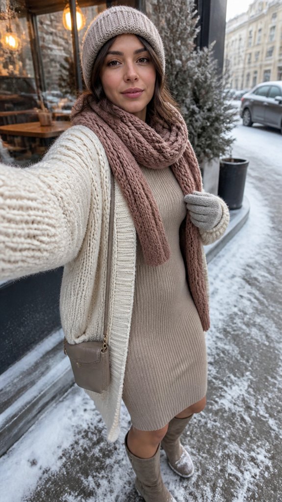 cozy fitted midi knit