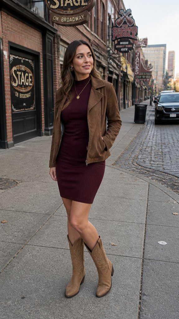 cozy knit sweater dress ensemble