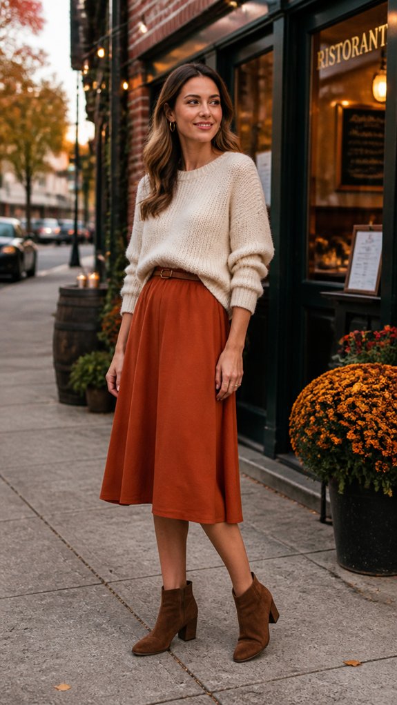 cozy knit tucked midi