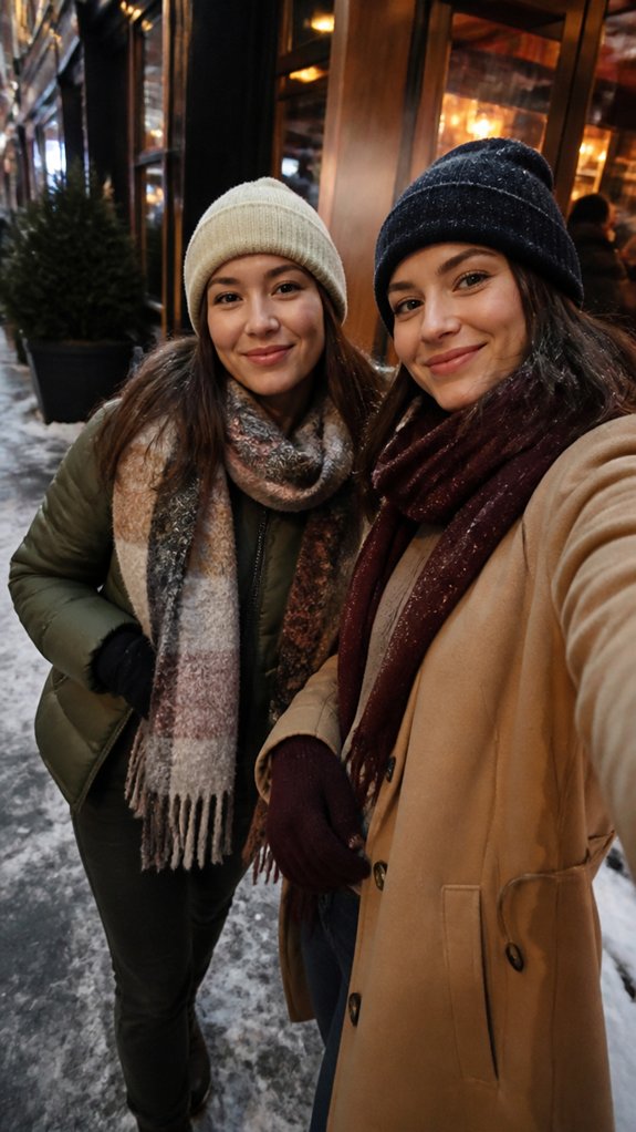 cozy layered knit accessory styling