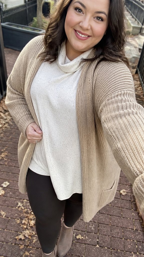 cozy layered leggings outfit