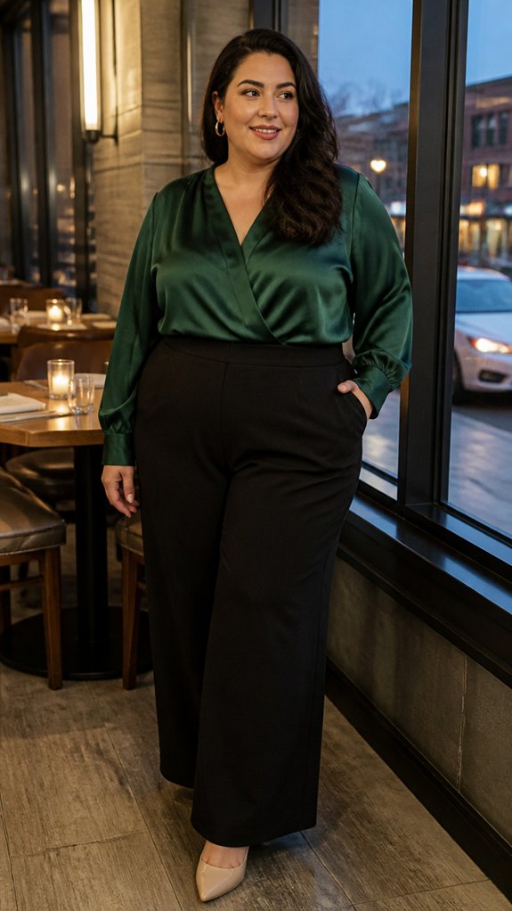 crisp blouses high rise trousers