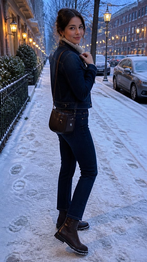 dark denim chambray layers