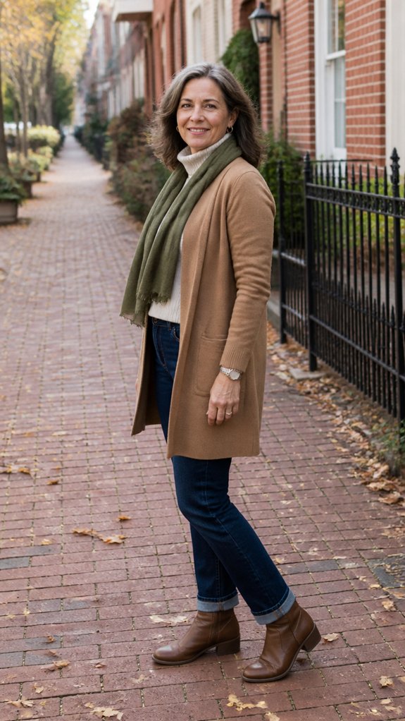 dark jeans sweater boots