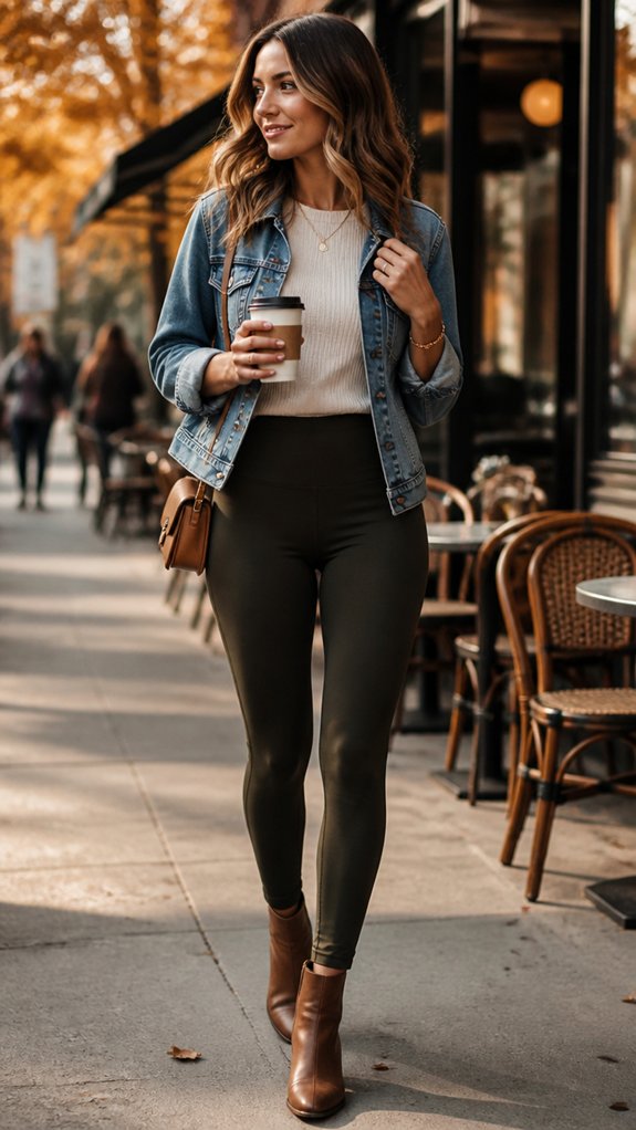 denim jacket layered casual chic