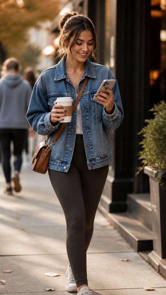 distressed denim layered casual look
