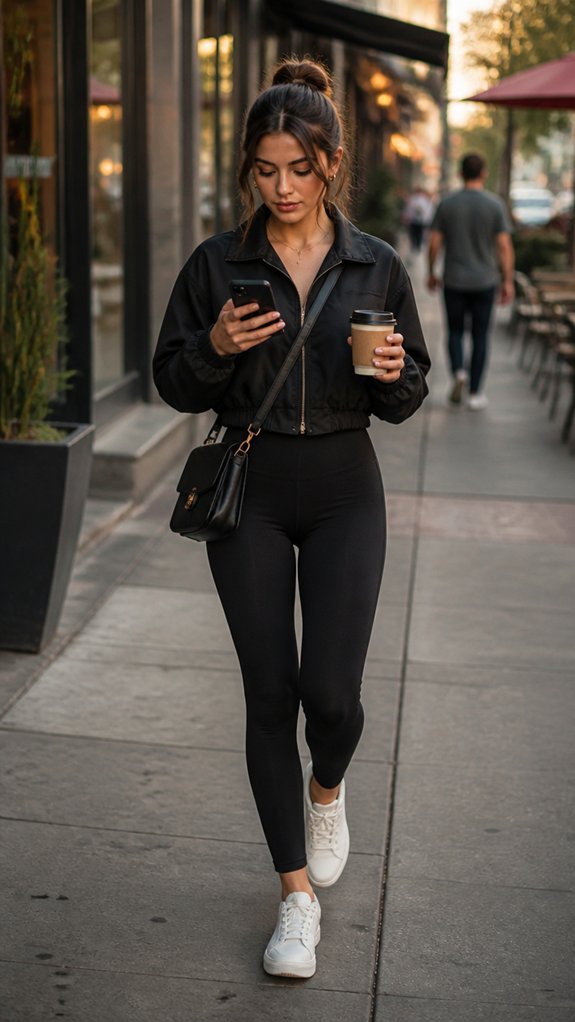 edgy casual black leggings outfit