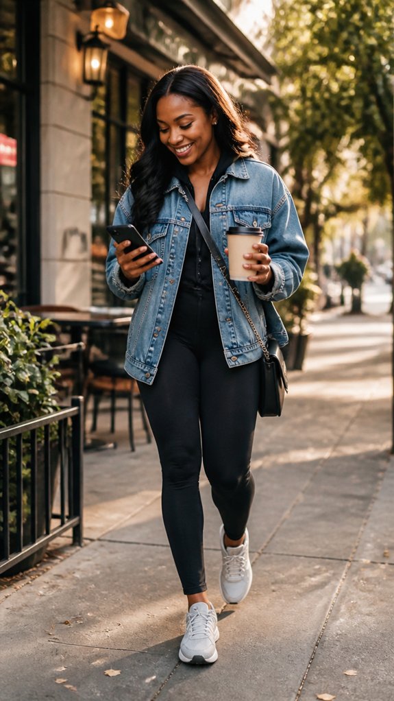 effortless denim and leggings weekend