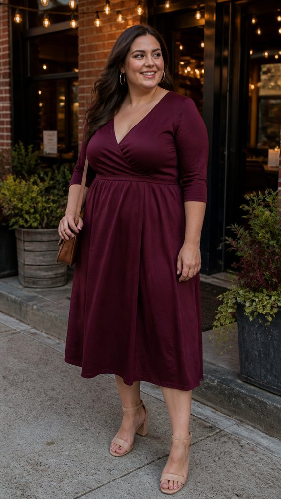 flattering waist defining flowing silhouette