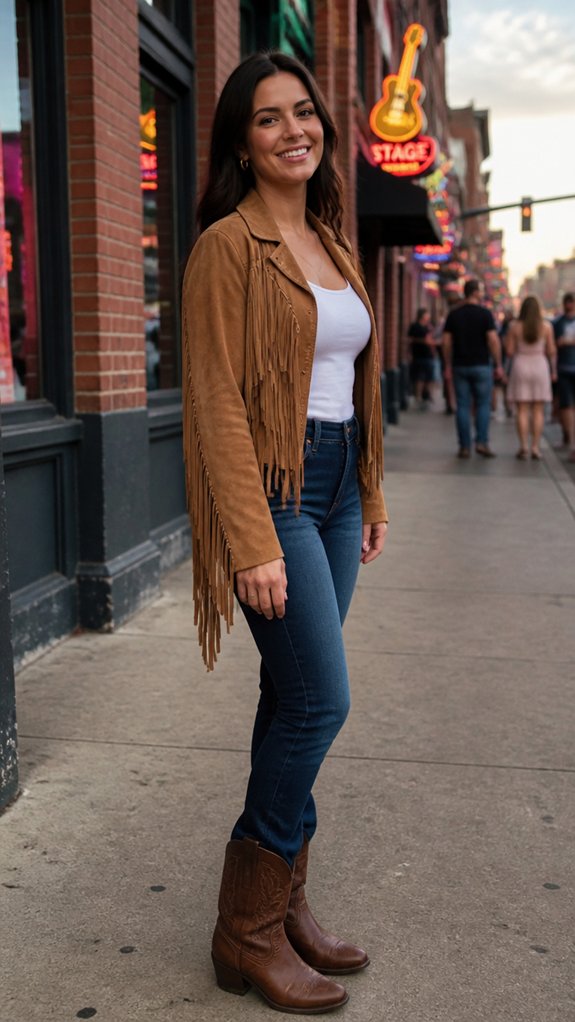 fringe jacket anchors rustic glamour