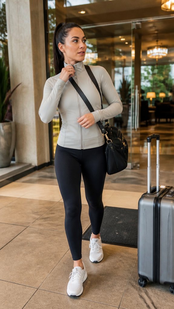 high rise reflective sporty leggings ensemble