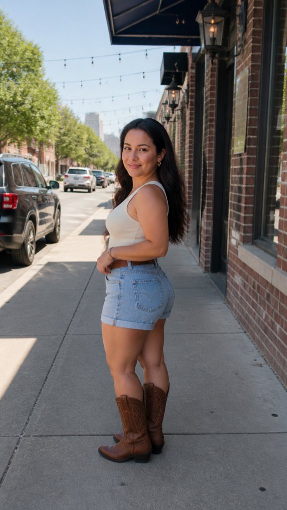 high waist shorts with boots