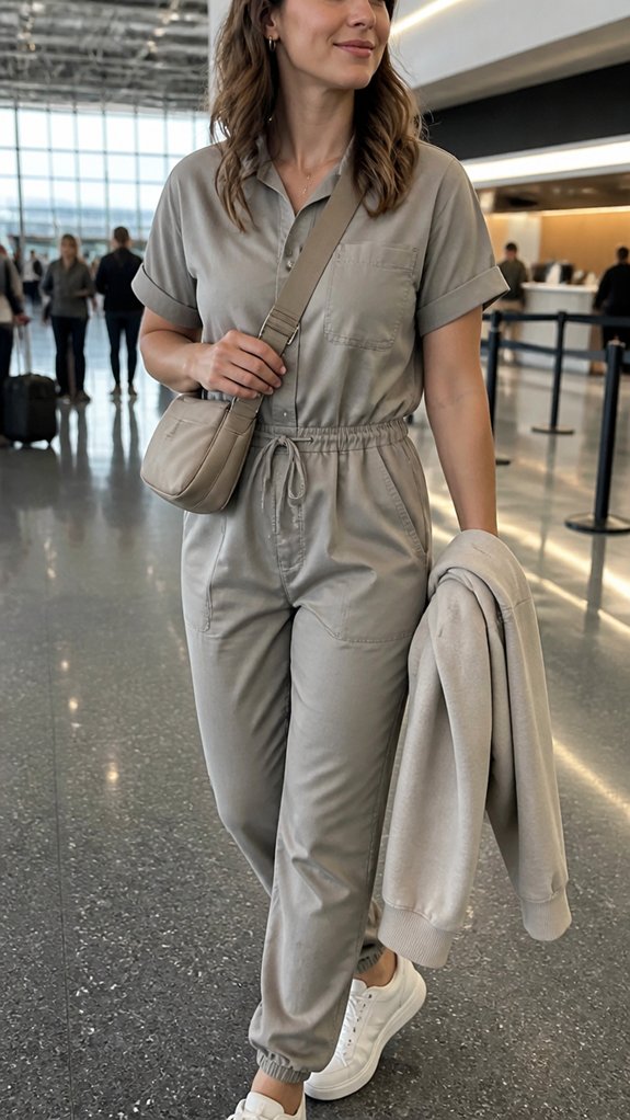jumpsuit with elastic pockets