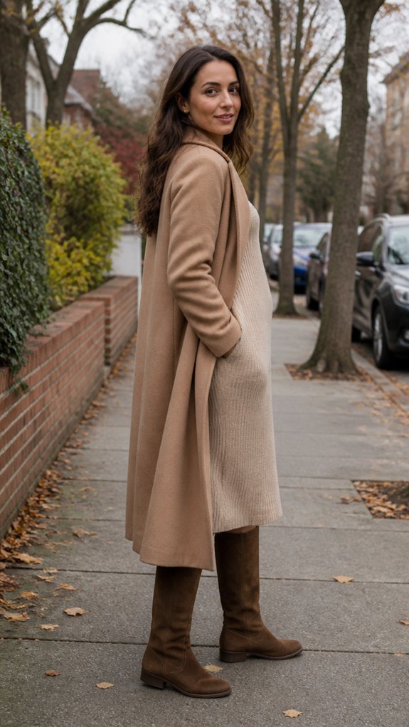 knit dress with boots