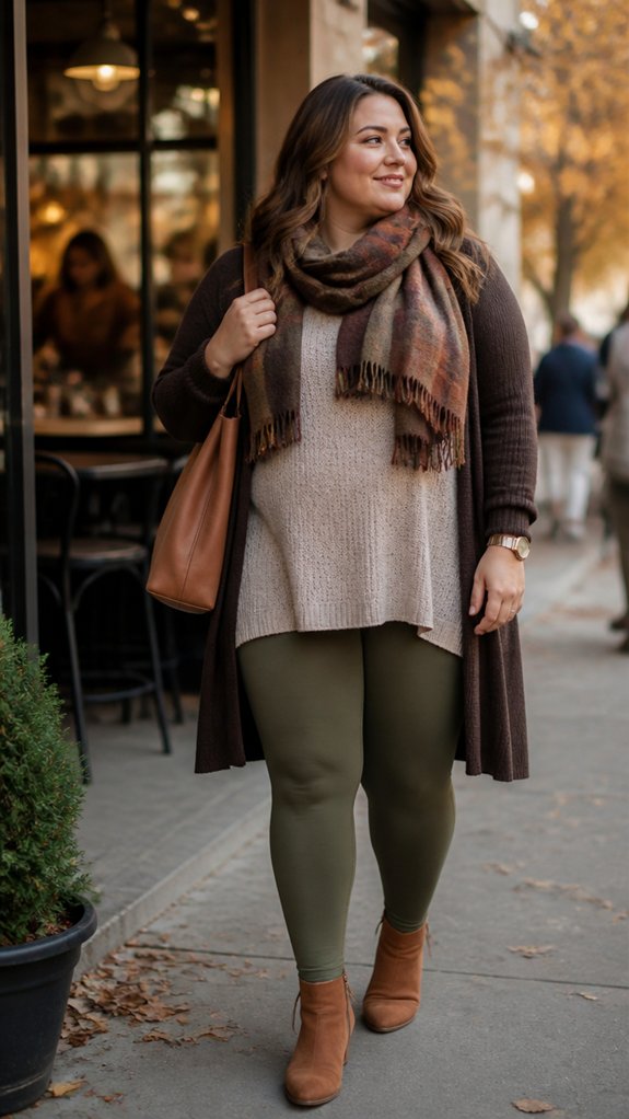 layered flattering plus size leggings