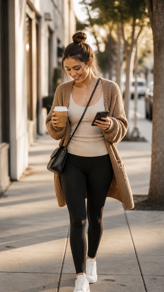 layered textured knit styling