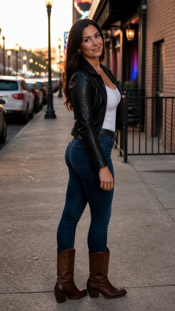 leather jacketed cowboy booted confidence