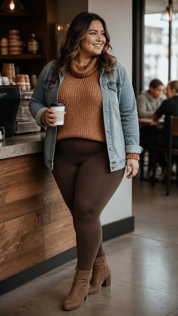 leggings chunky turtleneck boots