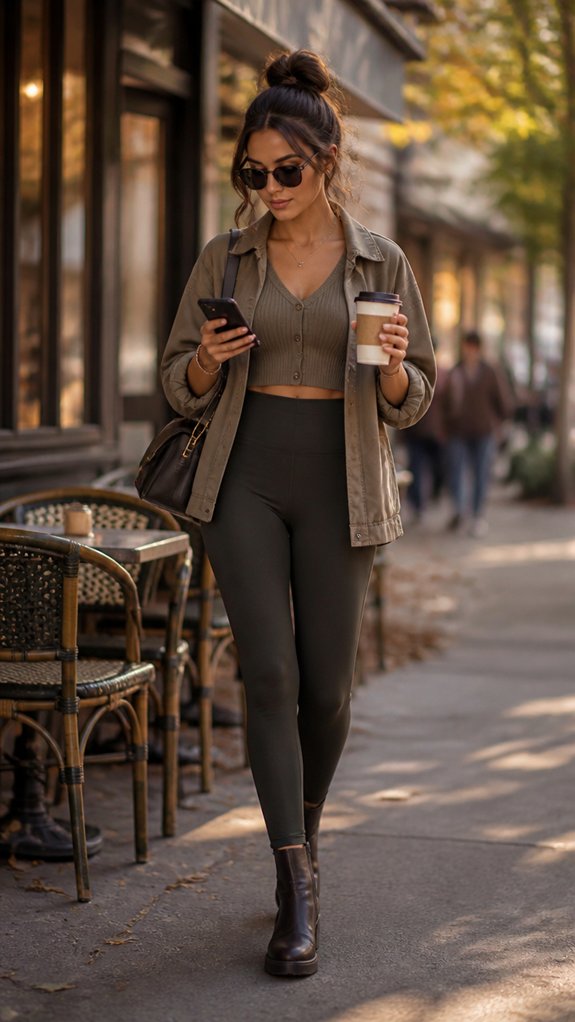 leggings elevated with polished layers