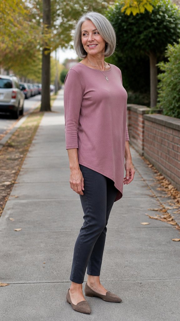 lightweight tunic with slim pants