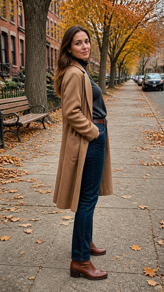 long coat refined neutral details