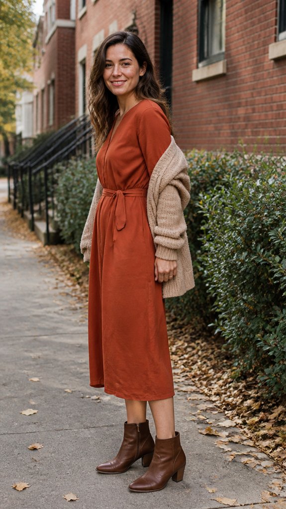 long sleeve midi refined details