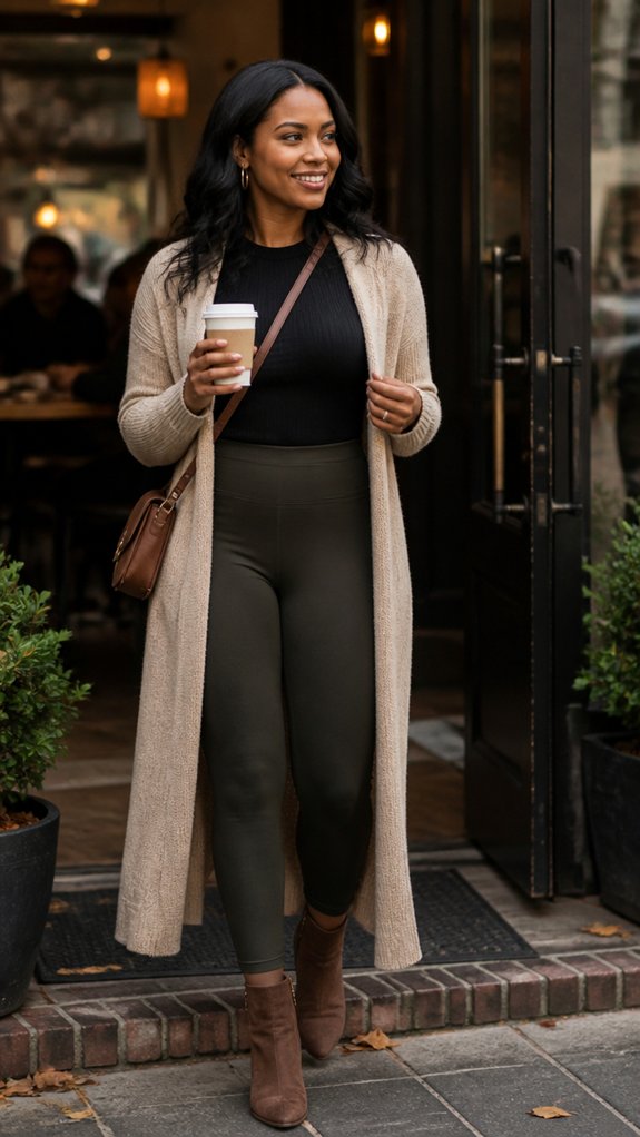 longline cardigan flatters proportions