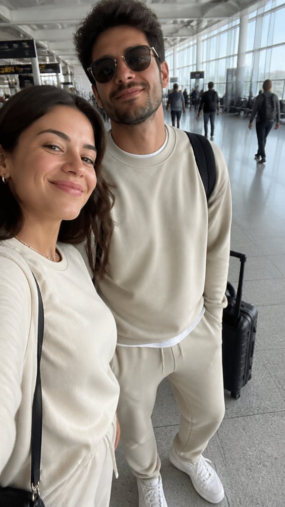 matching blazer loungewear travel outfit