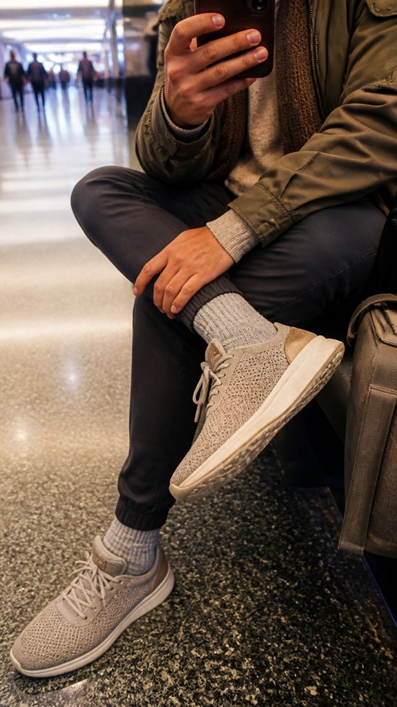 memory foam breathable travel sneakers