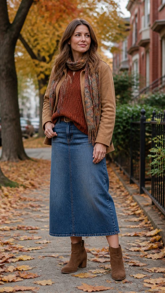 midi denim fitted knit