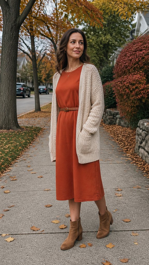 midi dress with layers