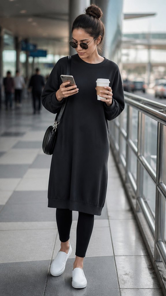 midi sweatshirt dress styling