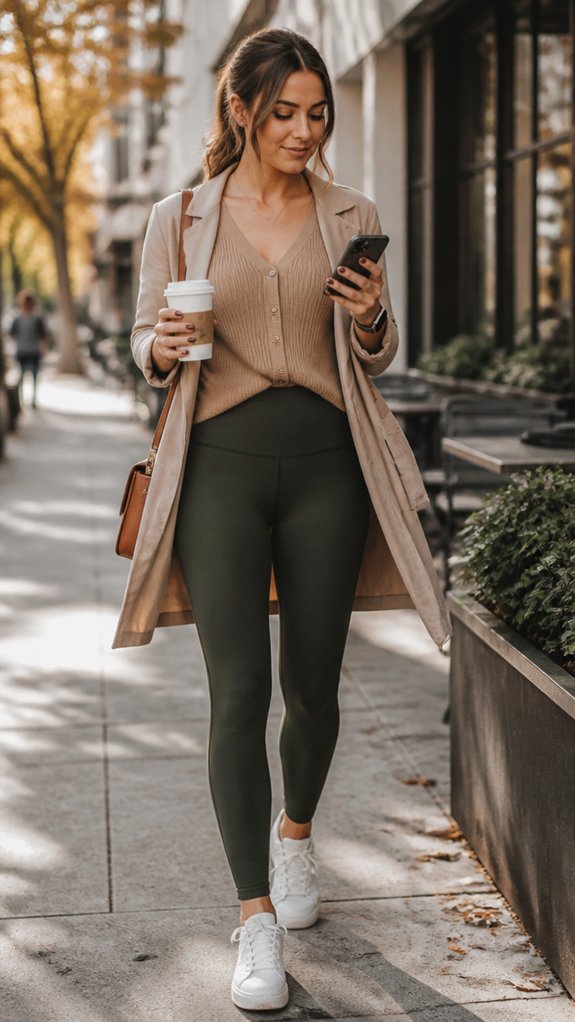 midweight supportive dark tailored leggings