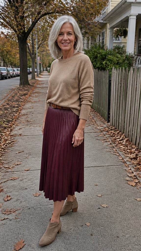 modest polished skirt and sweater