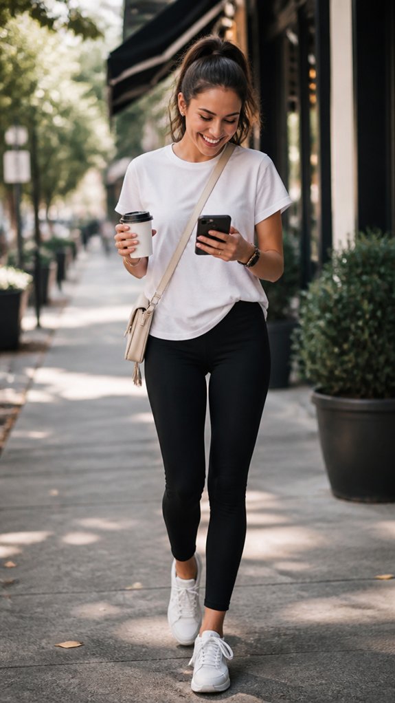 monochrome black leggings ensemble