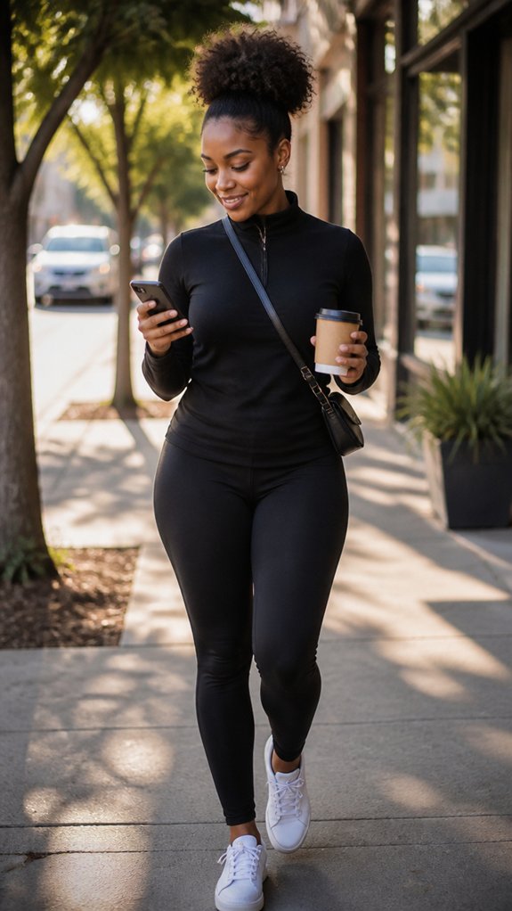 monochrome sleek leggings ensemble