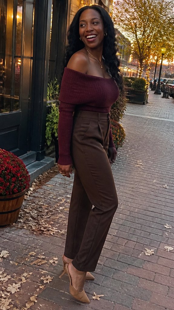 off the shoulder romantic dinner ready