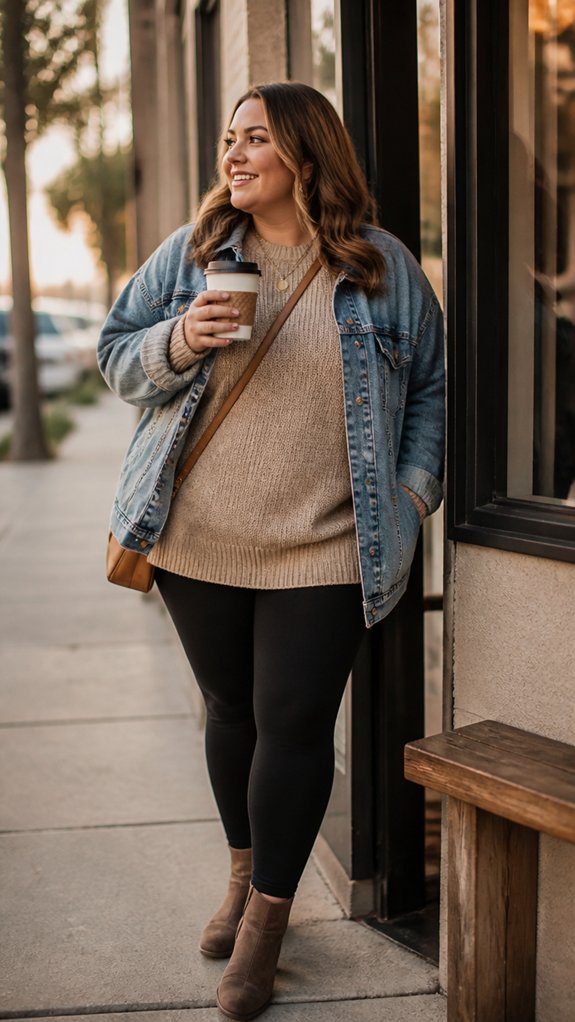 oversized denim jacket layering