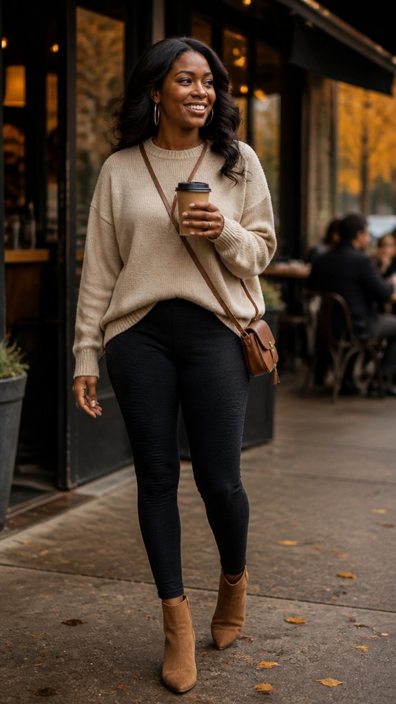 oversized sweater leggings boots