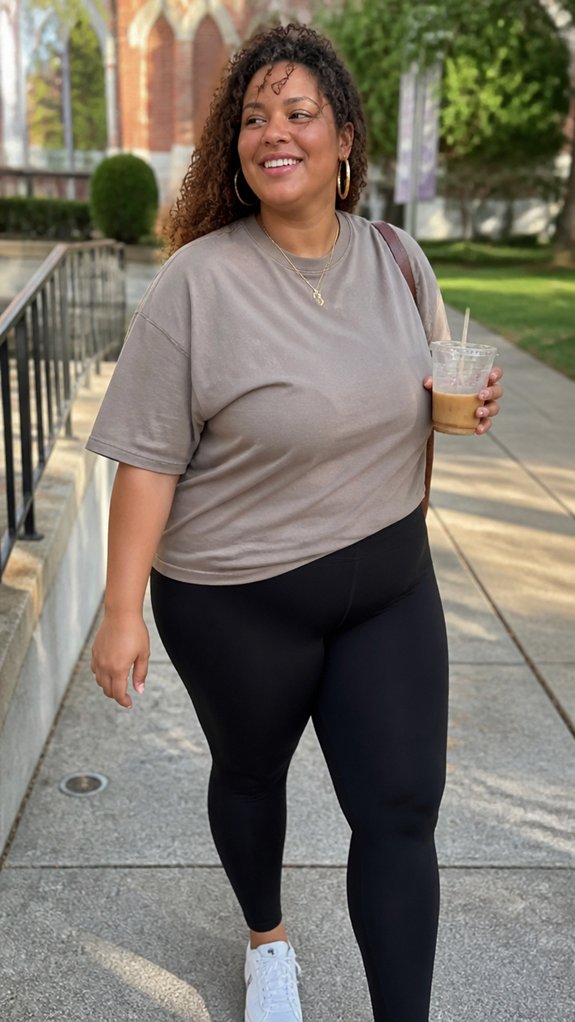 oversized tees flattering leggings